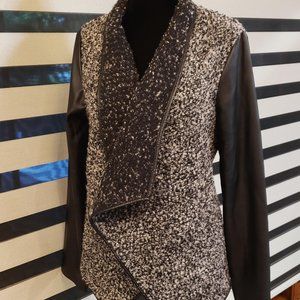 Stylish Jacket w/ Faux Leather Sleeves